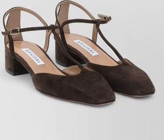 Aquazzura sorbonne 35 mm suede t bar pumps