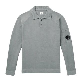 C.P. Company C.p. Company, Truien & Vesten, Heren, Grijs, L, Katoen, Chenille Katoenen Poloshirt