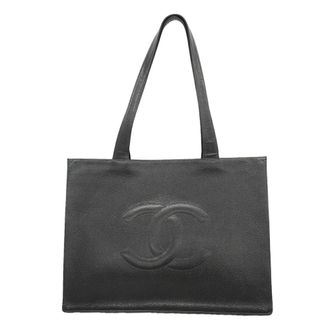 Chanel Black Grained Calfskin Tote Bag (Pre-Owned)