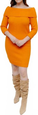 Skies Are Blue Clothing Jessa Sweater Dress In Yellow Curry