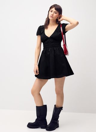 Twik Womens Smocked poplin minidress