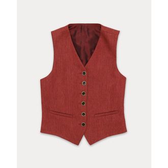 Fortela Demi Linen Vest in Burgundy at Nordstrom, Size 36 Eu