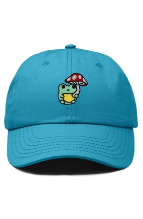 Dalix Mushroom Frog Embroidered Hat in Teal at Nordstrom