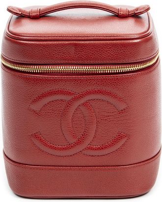 Chanel Pre-owned Womens CC Tall Vanity Case Handbag - Red - One Size