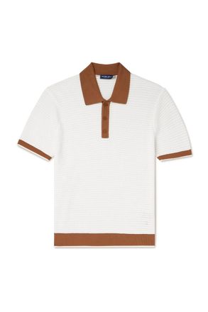 Frescobol Carioca Vidal Open-Knit Cotton Polo Shirt