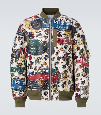 sacai Bomber in cotone con stampa