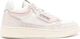 Autry Open Mid leather sneakers - women - Calf Leather/Calf Leather/Fabric/Fabric/Rubber - 36 - White