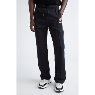 Casablanca Gradient Piping Organic Cotton Drawstring Pants in Black at Nordstrom, Size X-Large