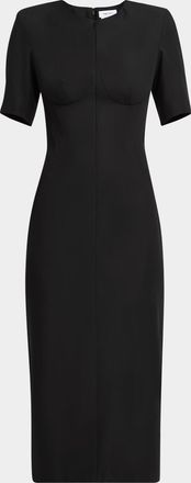 Alexander McQueen Day Wool-Blend Midi Dress