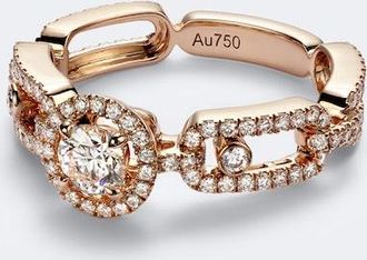 Messika Move Link Small 18kt rose gold ring with diamonds