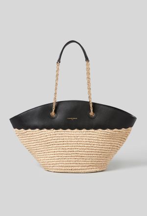 Claudie Pierlot Sac panier tress&eacute; et cuir