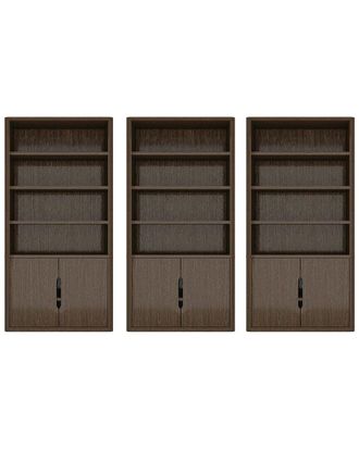 Manhattan Comfort Set Of 3 Rivington Modern Bookcase Cabinets (4-Shelf)