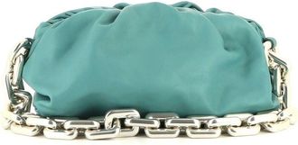 Bottega Veneta chunky chain gathered handbag - women - Leather - One Size - Blue