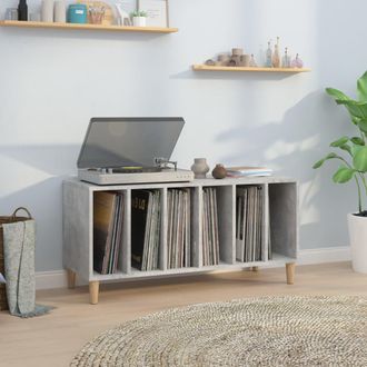 vidaXL Vidaxl - Mueble Discos Madera Contrachapada Gris Hormig&oacute;n 100x38x48 Cm
