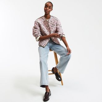 La Redoute Collections Kort gewatteerd jasje met print, aan twee kanten te dragen