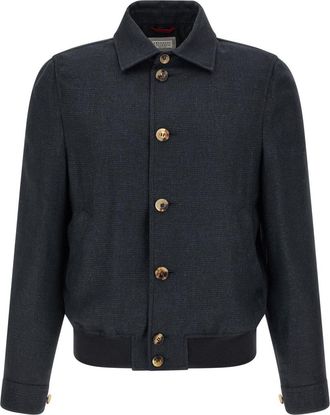 Brunello Cucinelli Dark Navy Textured Jacket
