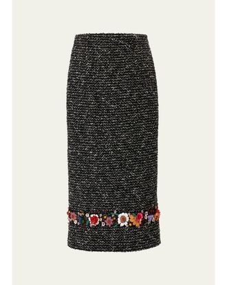 Carolina Herrera Embellished Pencil Skirt