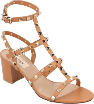 Valentino Womens Calfskin Leather Rockstud Sandal, Never Worn (Authentic Pre- Loved)