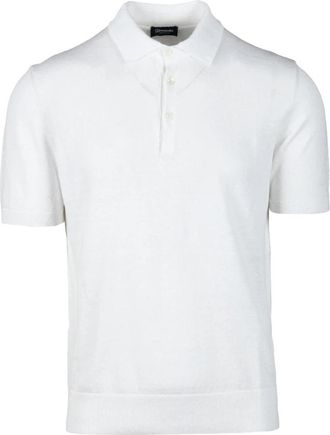 Drumohr Linnen Katoen Gebreide Trui - Heren - Polos - Wit - 6XL - Katoen - Tops
