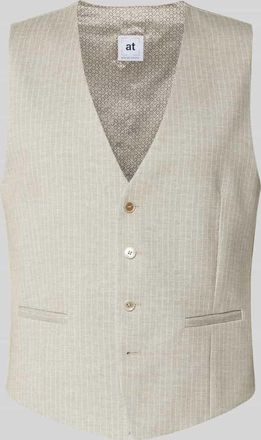 Atelier Torino Weste mit V-Ausschnitt und Paspeltaschen in Beige, Gr&ouml;&szlig;e 48