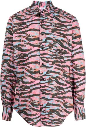 ERL Casual Shirts, male, Multicolor, L, Zebra Print Cotton Shirt