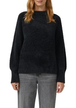 s.Oliver Strickpullover S.OLIVER, Damen, Gr. 34, schwarz, Strick, Obermaterial: 50% Polyamid, 30% Baumwolle, 20% Polyacryl, Strukturmuster, unifarben, regular 