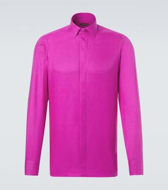 Tom Ford Perforated silk twill shirt