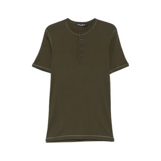 Dolce & Gabbana T-Shirts, male, Green, Size: M Sweater