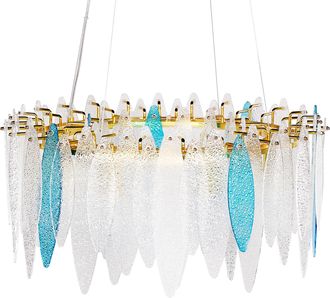 Beliani L&aacute;mpara De Suspensi&oacute;n Multicolor Con Pantalla De Cristal Estilo Moderno Glamuroso Para Sal&oacute;n Malaca