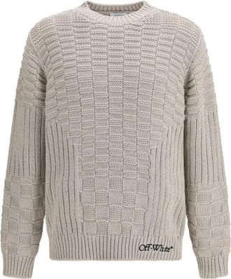 Off-white Arrow Sweater - Heren - Ronde hals truien - Beige - M - Katoen - Truien & Vesten