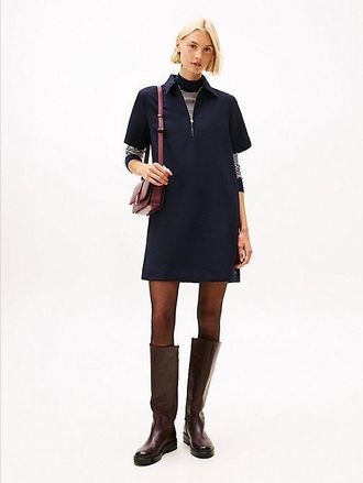 Tommy Hilfiger Vestido amplio con cremallera de un cuarto