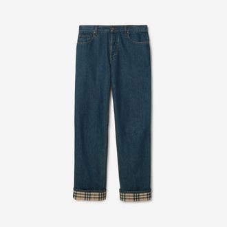 Burberry Straight Check Turn-up Jeans