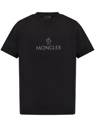 Moncler logo cotton T-shirt - men - Cotton/Polyester/Elastane - L - Black