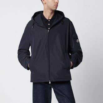 Moncler Giacca con cappuccio Sassiere blu navy in micro soft