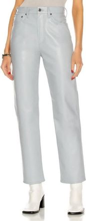 A Gold E Womens 90S Pinch Waist Leather Pants In Pale Grey