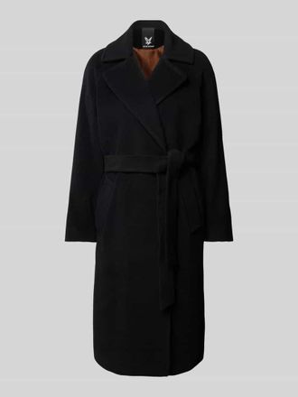 Fuchs Schmitt Schurwollmantel mit Tailleng&uuml;rtel in Black, Gr&ouml;&szlig;e 42