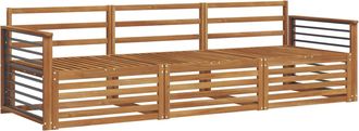 vidaXL Conjunto De Sof&aacute;s De Exterior 3 Uds. Natural Vidaxl