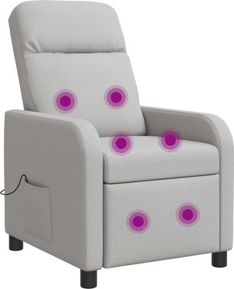 vidaXL Silla De Masajes Reclinable Gris Nube Tela Vidaxl