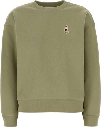 Maison Kitsun&eacute; Dressed Fox Comfort Sweatshirt - Dames - Sweatshirts - Groen - XS - Katoen - Hoodies & sweatvesten