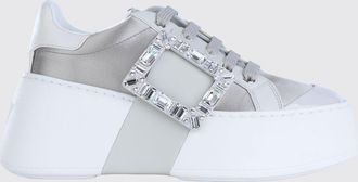 Roger Vivier Sneakers basse Viv Skate in raso con zeppa e fibbia gioiello