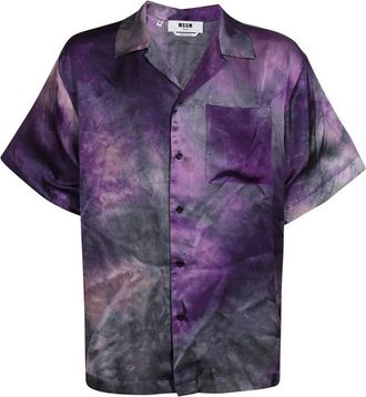 Msgm Hombre, Camisas, Púrpura, Talla: L