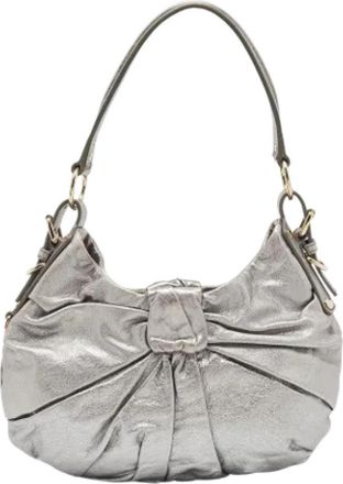 Saint Laurent Tweedehands leren handtassen - Dames - Vintage Schoudertas - Grijs - ONE Size - Vintage