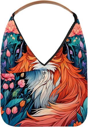 Generic Color Drawing Fox Reusable Lightweight Grocery Bags - Foldable Into Compact Pouch, Washable & Sturdy, Multipurpose for Shopping and Travel