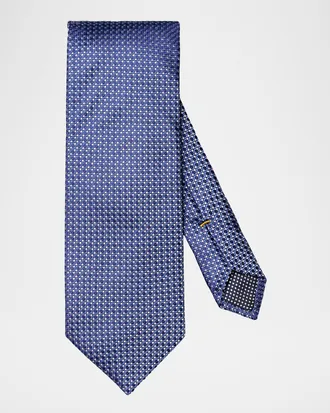 Eton Men & apos;s Micro-Geometric Jacquard Silk Tie