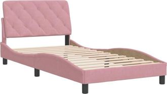 vidaXL Estructura De Cama Sin Colch&oacute;n Terciopelo Rosa 100x200 Cm Vidaxl