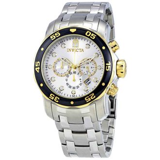 Invicta Pro Diver Chronograph Silver Dial Mens Watch 80040