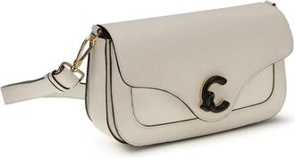 Coccinelle Womens C-Me Shoulder Bag Pearl Calf Leather Bos Taurus
