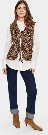 Saint Tropez Vest Regular fit Black Reg Leo leopard