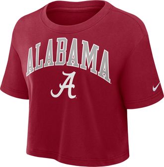 Nike Alabama Athletic Prep Arch Nike Womens Dri-FIT College Cropped T-Shirt in Red | 01D469WABN-X0L