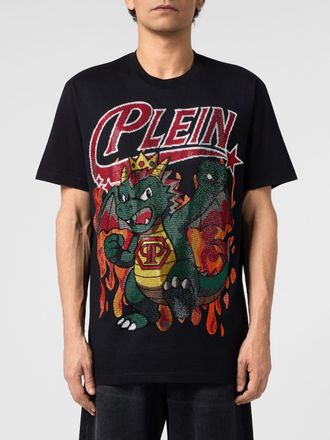 Philipp Plein T-shirt in cotone con stampa grafica impreziosita da strass